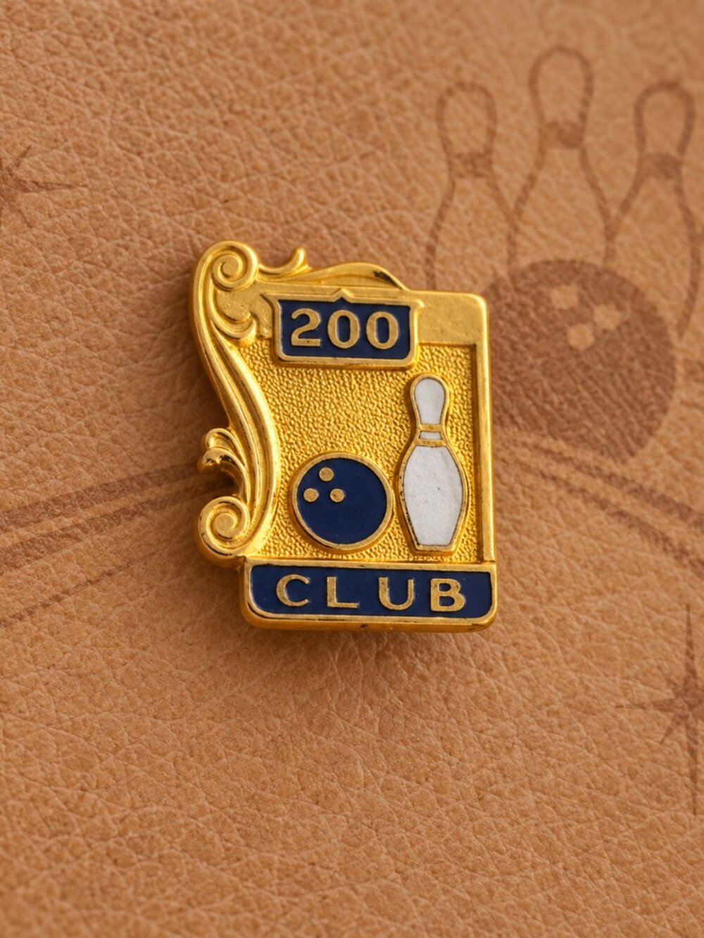Bowling League 1960's 200 Two Hundred Club Lapel Pin Award Mid Century Vintage